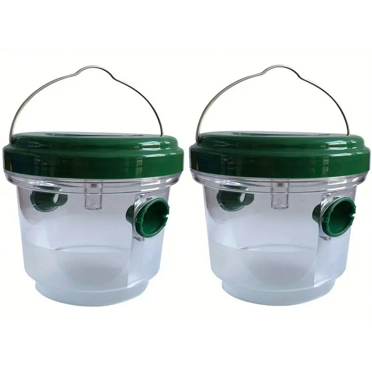 2pcs, Outdoor Solar Powered Insect Catcher, Waterproof Non-ToxicReusable Portable Bee Trap, Attracting LED Light Catching For Tr