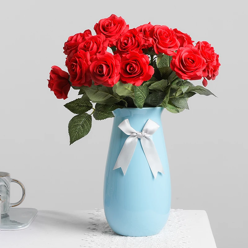 Simple countertop dining table ceramic vase, living room soft flower arrangement, decorative ornament