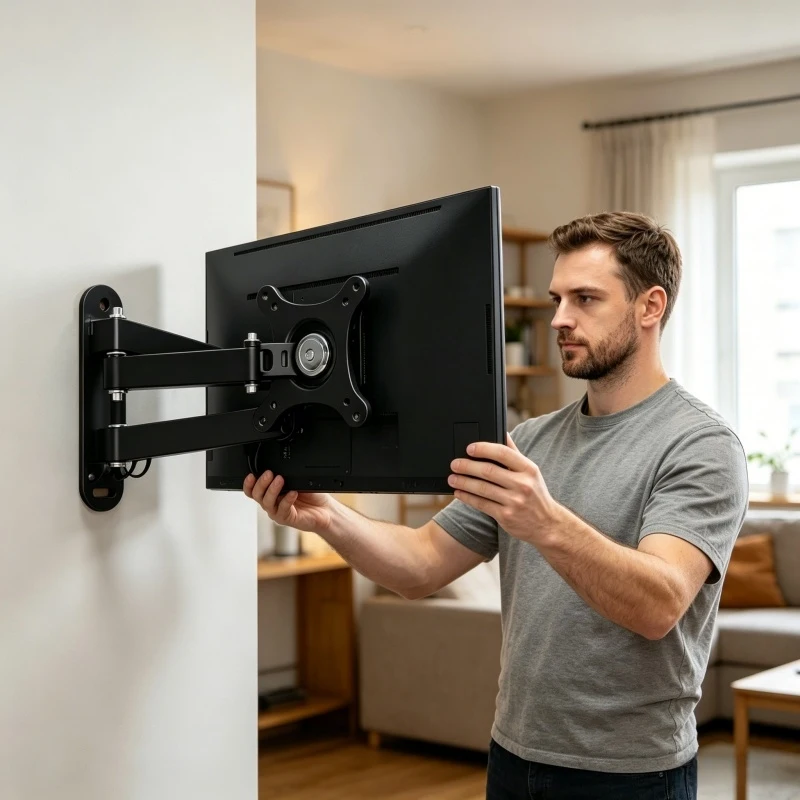 360° Rotatable 20° Tiltable TV Wall Mount Bracket Universal Holder for 14-24 Inch Computer Monitor Flat Panel Stand Home Daily