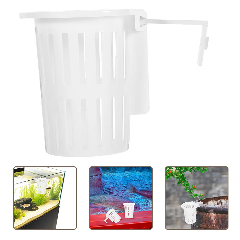 

4Pcs Aquarium Wall Mounted Hydroponic Planter Basket Plastic Hanging Cup Fish Tank Aquatic Plant Pot Root Growth Observation
