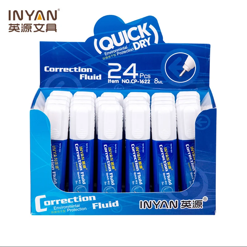 Quick Drying Correction Fluid 8ml Large Capacity Strong Coverage Correction Fluid Student Writing Error Correct School Supplies