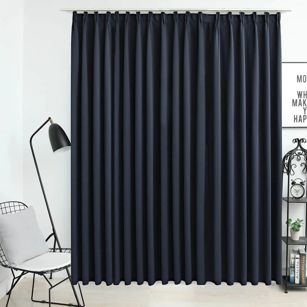Blackout curtain with hooks anthracite gray 290x245 cm