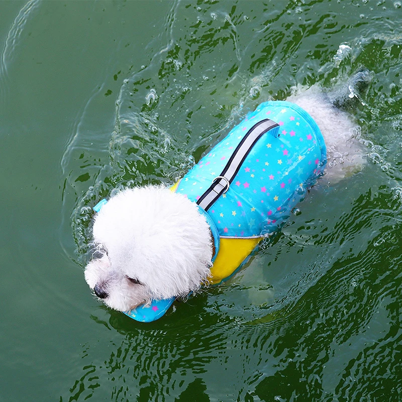 Summer Pet Dog Life Jacket with Removable Front Float Adjustable Dog Life Vest Swimsuits for Small Medium Large Dogs Swimming