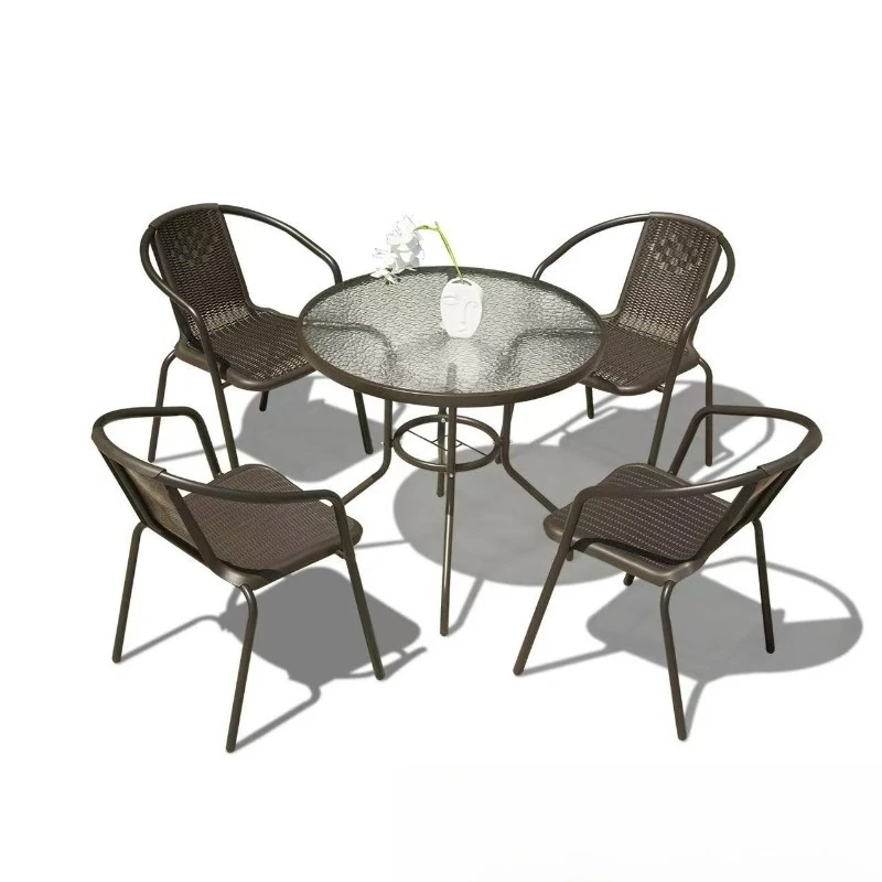 

Outdoor tables and chairs Balcony outdoor chairs Simple living room Modern milk tea shop Wrought iron