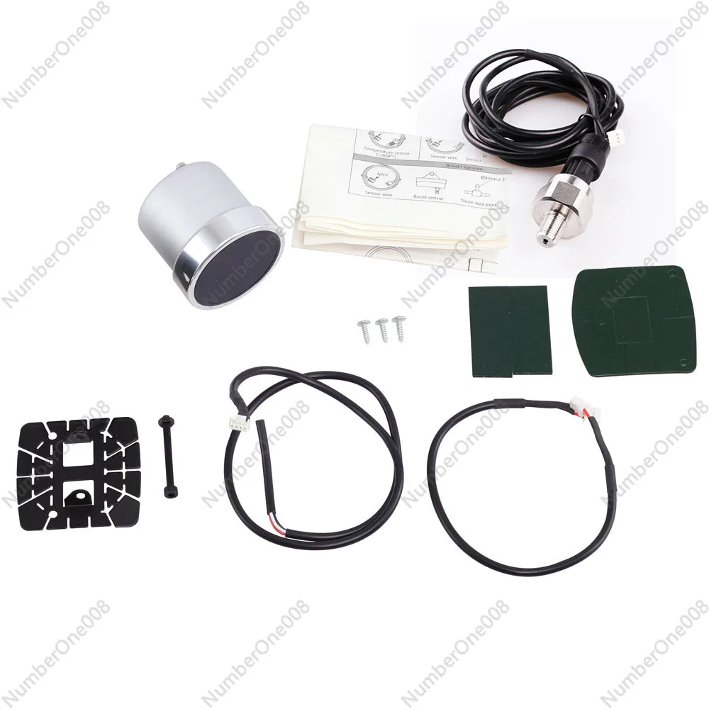 2.5 بوصة ضوء أحمر أبيض مقياس تلقائي الجهد درجة حرارة الماء درجة حرارة الزيت ضغط الزيت توربو مع جهاز استشعار يجب أن يكون لعشاق السيارات #3
