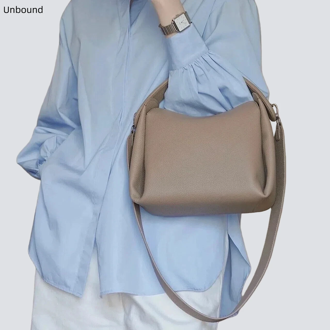 

Top Grain Genuine Leather Soft Womens Crossbody Bag Commuter Versatile Small Square Handheld Shoulder Two-in-One Tote 2026 New