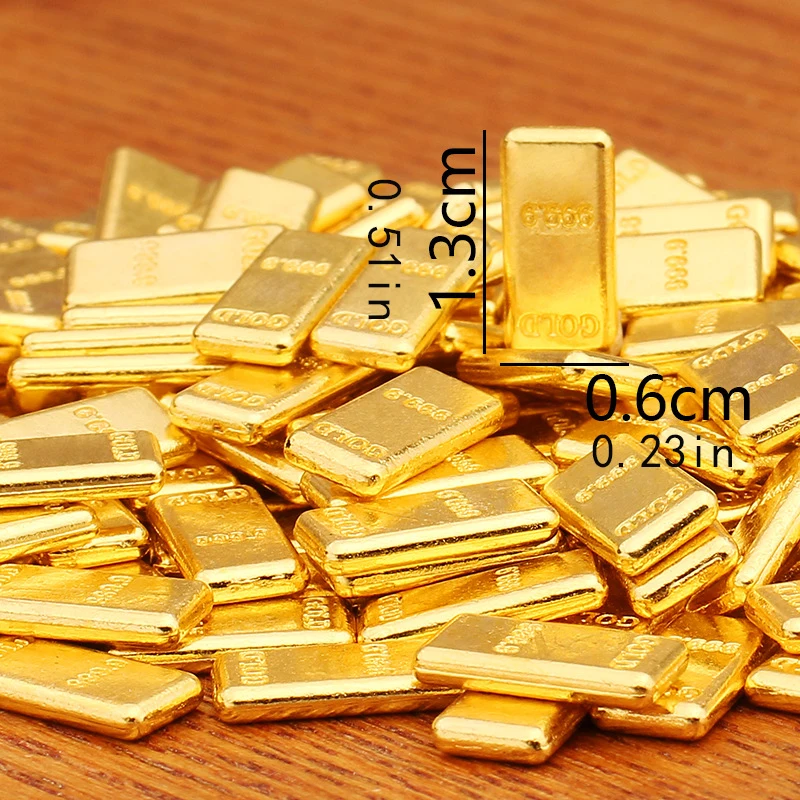 Mini accesorios de simulación de barra de oro, semillas de melón dorado, lingotes de oro, decoración del hogar, regalos de inauguración de la casa, artesanías