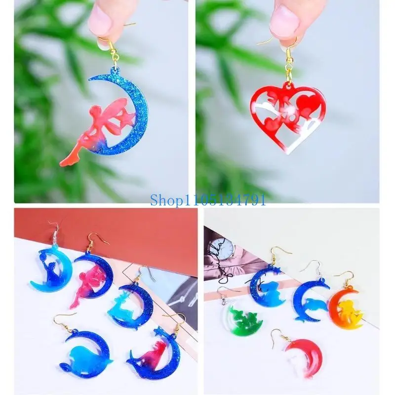 98 كجم أقراط سيليكون قالب راتنجات الايبوكسي قالب مجوهرات الصب أدوات الأذن الزينة قوالب DIY بها بنفسك الأذن قطرة المعلقات حلية #4