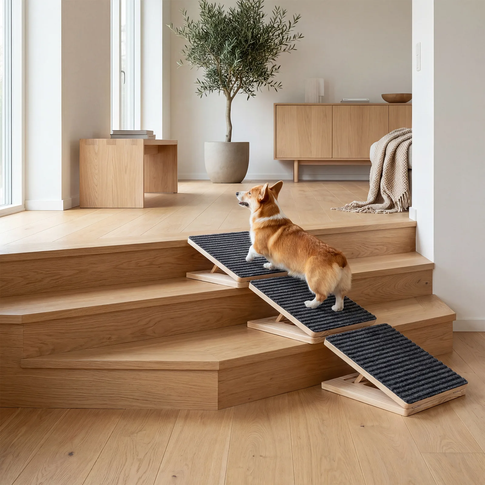 

Dog Training Dog Toys Pet Toys Wooden Dog Staircase Slope Adjustable Inside The Room Cat Climbing Frame Foldable Portable