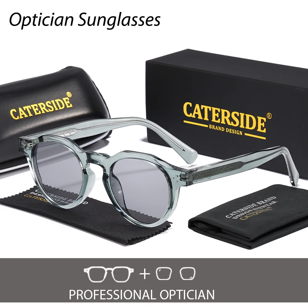 

CATERSIDE мужские оптические солнцезащитные очки для дальнозоркости в круглой оправе для близорукости по рецепту очки по индивидуальному заказу уличные очки UV400
