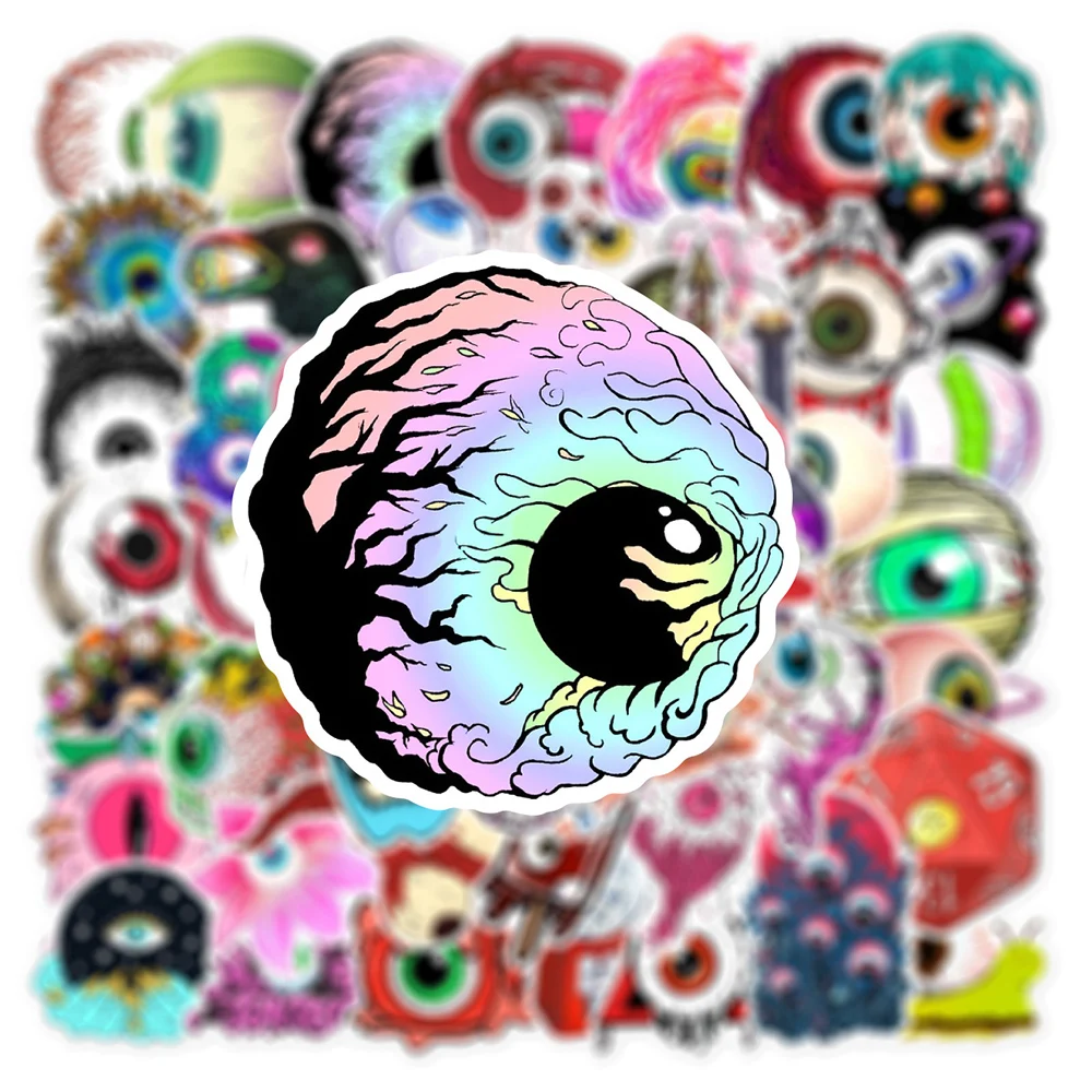 10/30/50pcs Evil Horror Oogbol Cartoon Stickers Cool Halloween Graffiti Sticker DIY Bagage Telefoon Laptop Decals decoratie Speelgoed