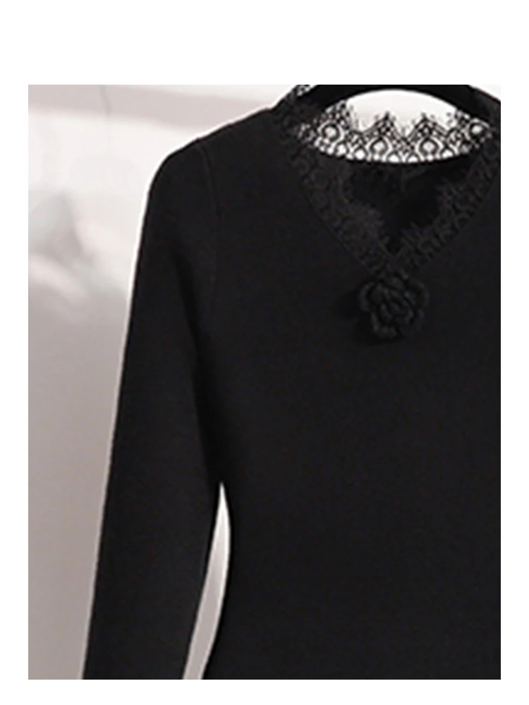 Abito Midi da Donna a Vita Alta, Taglie Forti, a Maniche Lunghe, Stile A-Line, Elegante per l'Autunno Inverno, Ideale per il Lavoro e il Tempo Libero