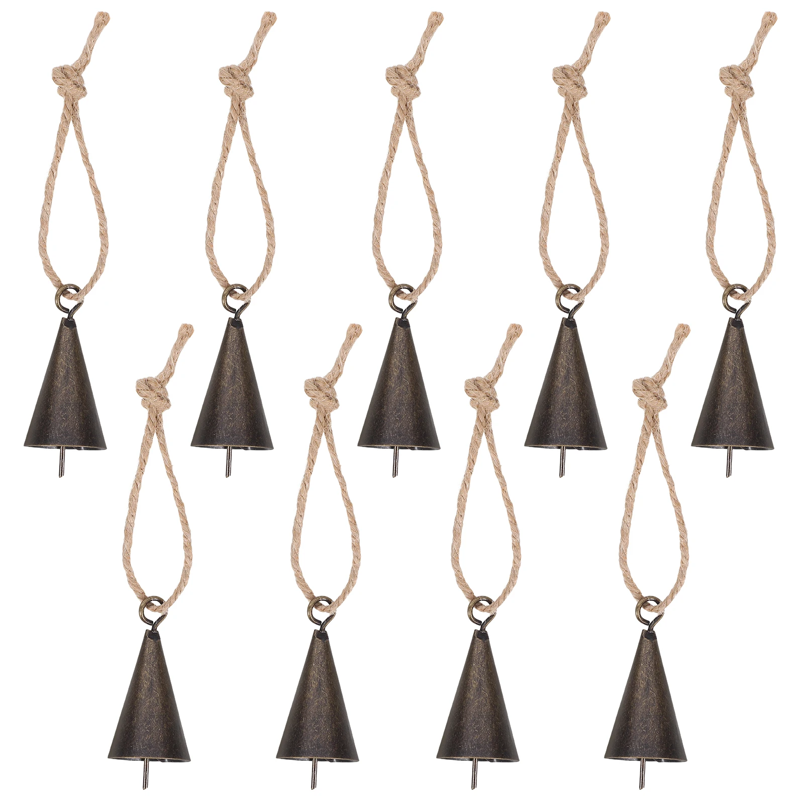 

1 set Retro Trumpet Vintage Metal Cowbells with Metal Doorbell Rope for Christmas Decor Home Accessories Sporting Events
