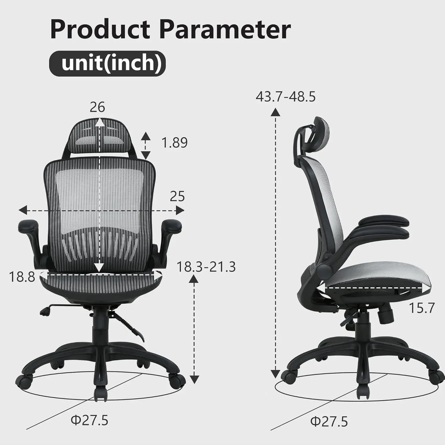 

Paylesshere Ergonomic Office Chair Computer Chair High-Back With Rolling Swivel Desk Mesh Chair With Lumbar