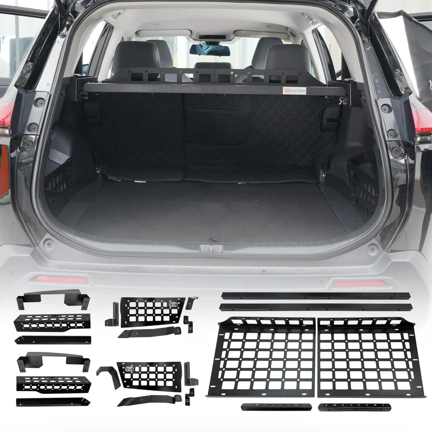 Für Toyota RAV4 2026 2027 Innenraum-Aufbewahrung Molle-Panel Kofferraum-Organizer Gepäckträger Modulares System Aluminium