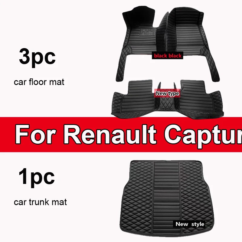 Custom Car floor mats for Renault Captur 2014 2015 2016 2017 auto foot Pads automobile carpet cover