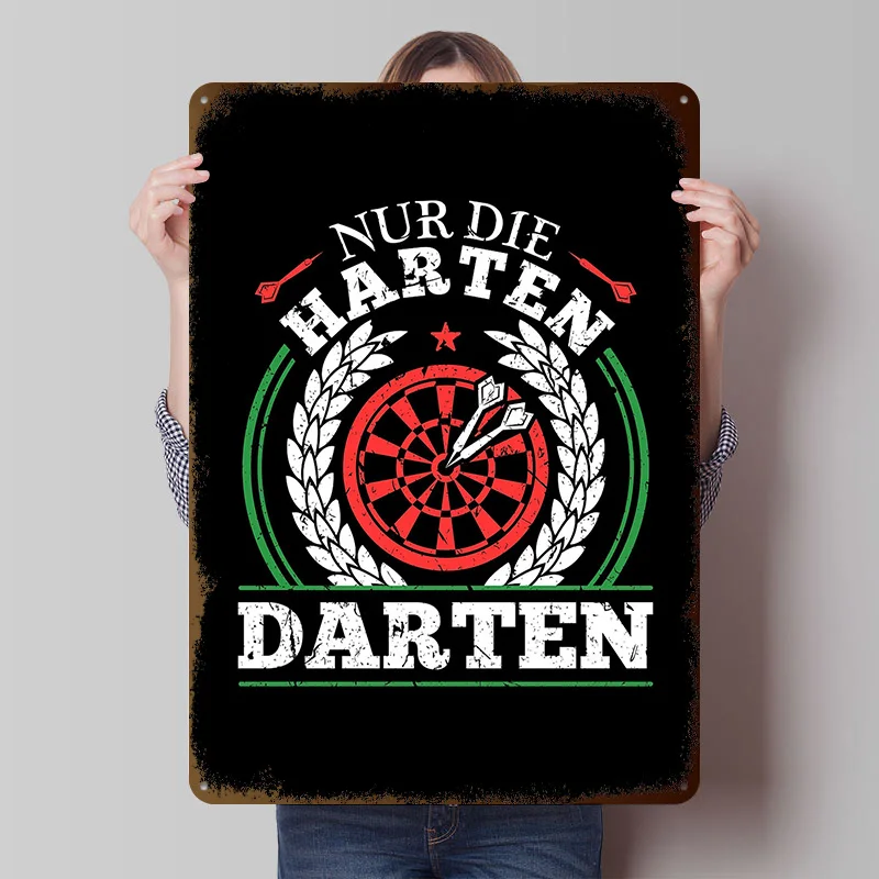 Nur Die Harten Darten Dart-Druckposter Maßgefertigte Retro-Wandkunst Vintage Metallschilder für Wohnzimmerdekoration Wand-Deko