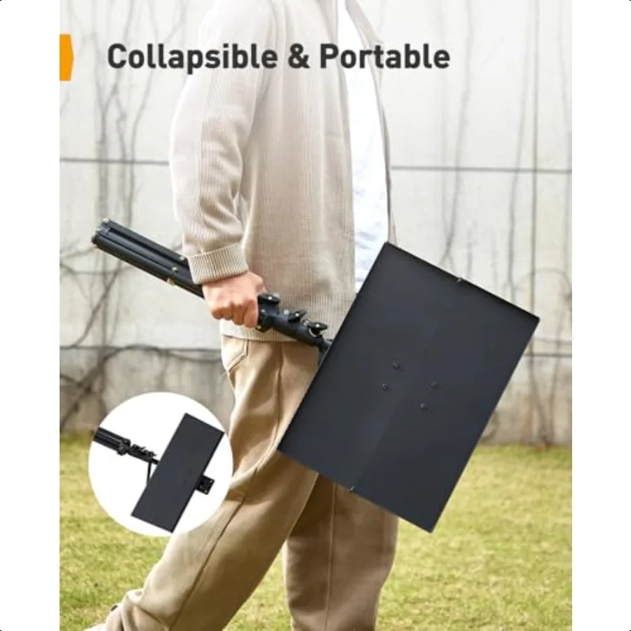 プロジェクタースタンド三脚、高さ21～45インチ調整可能、ノートパソコンスタンド、ポータブル、高さのあるプロジェクタースタンド、90度傾斜、屋外移動用スパイク付き