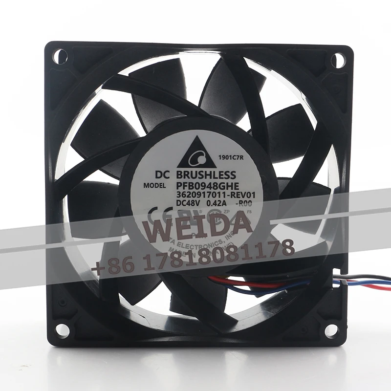 90X90X38MM Delta DC 48V 0.42A Pressurized temperature control 9038 9CM dual ball cabinet PFB0948GHE cooling fan