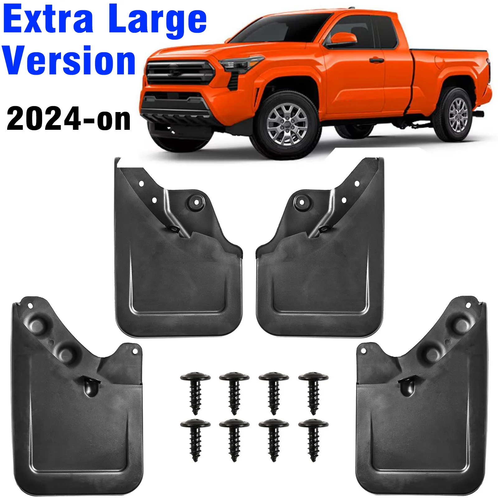 Extra Large Version 4x Mud Flaps For Toyota Tacoma 2024 2025 N400 Splash Guards Mudguards Flap Front Rear Fender Cover Protector