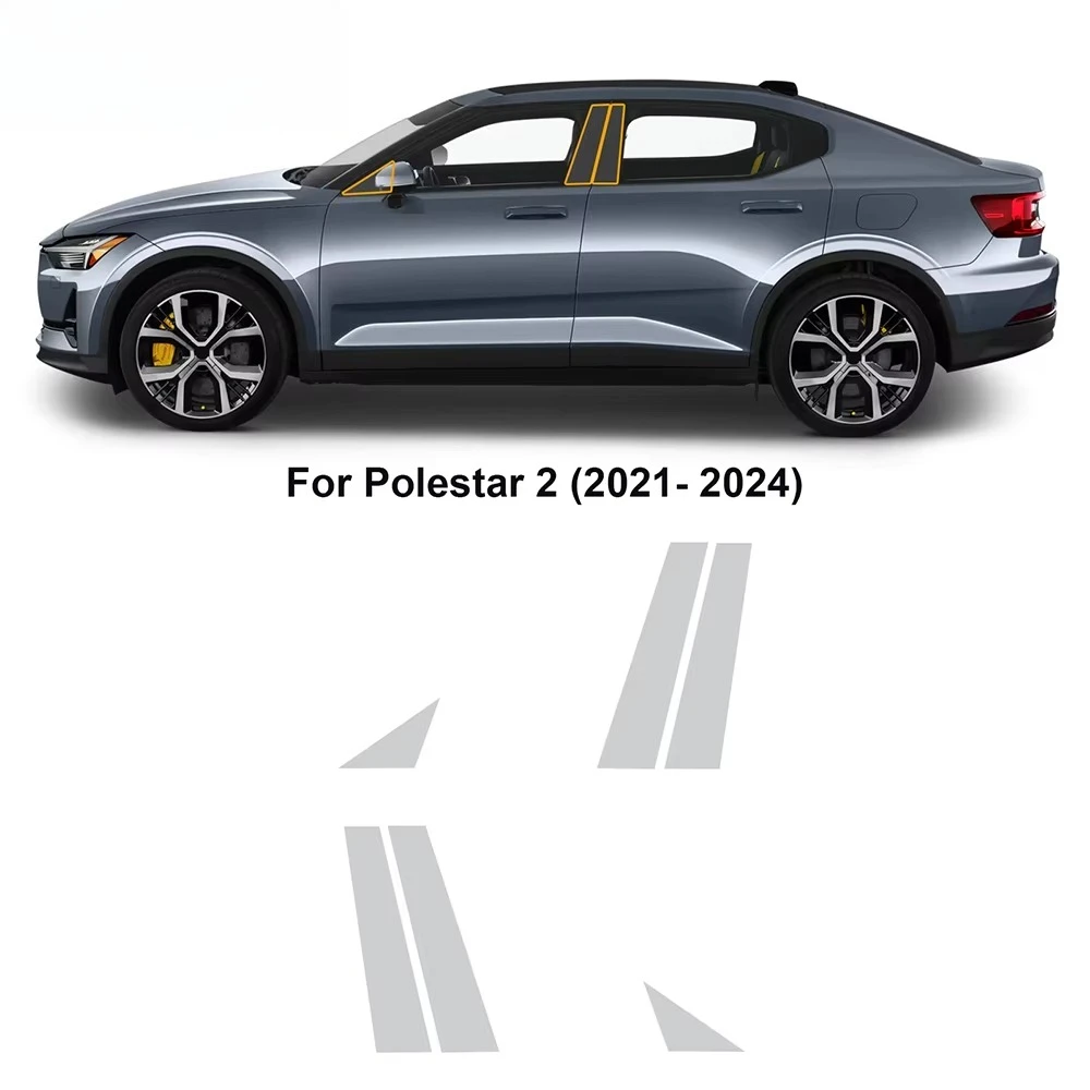 

For Polestar 2 2021-2024 Car Headlight Rearview A B Pillars TPU Protection Film Pre-cut PPF Clear Bra Anti-scratch Kit Resistant