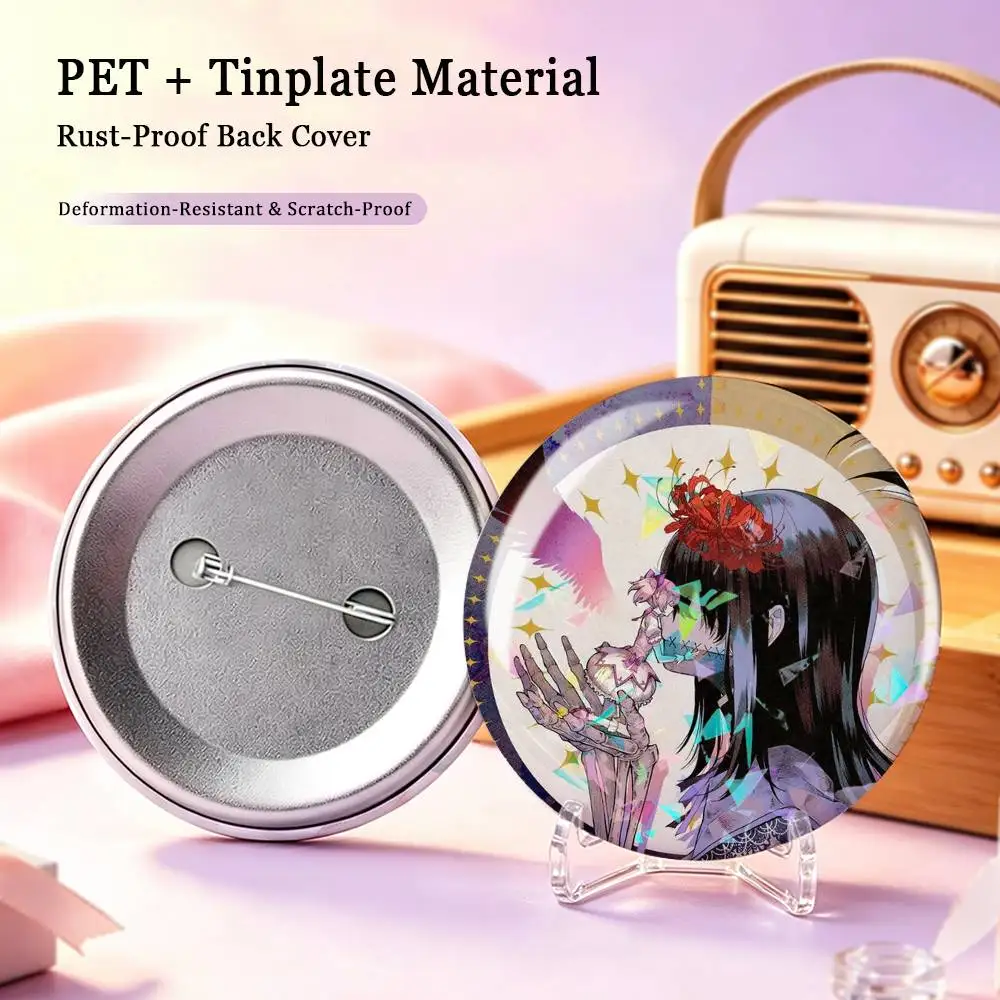 Kawaii Magi H-Homura Akemi Custom Tinplate Round Button Badges Pins Brooches for Clothes Backpack