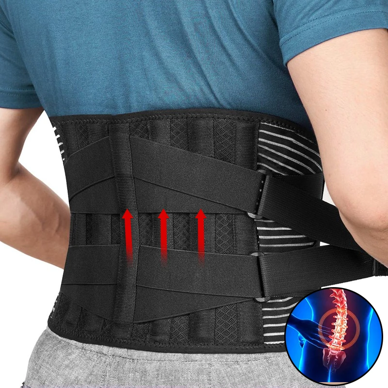 

Double Back Lumbar Support Belt for Lower Back Pain Relief Back Braces Spine Decompression Orthopedic Corset Men Women