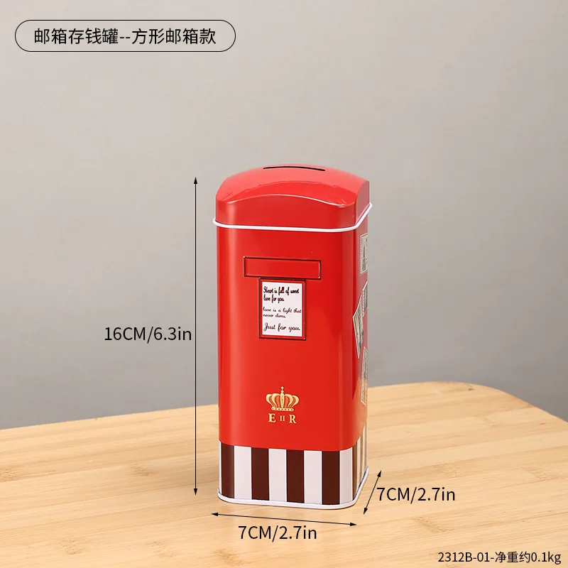 Hucha Metálica Vintage con Diseño de Buzón de Correos de Londres, Modelo Creativo de Buzón Británico, Regalo para Niños, Accesorio de Fotografía, Adorno Decorativo para el Hogar