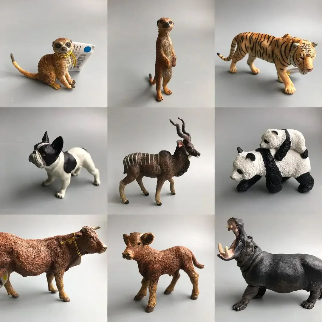 

PAPA Simulation Cognitive Toy Model Tiger Panda Cattle Hippo Elephant Bulldog Rhino Figure Anti-truth Static Model