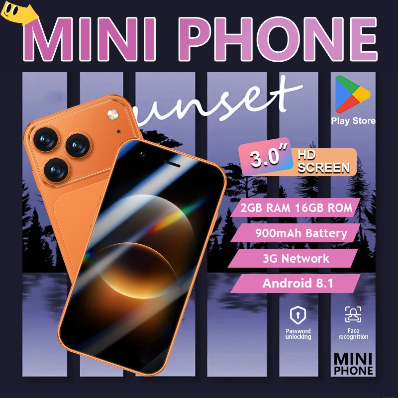 Mini Smartphone 3.0-inch Android System Play Store Whats APP GPS WiFi Dual SIM Card Small Smartphone