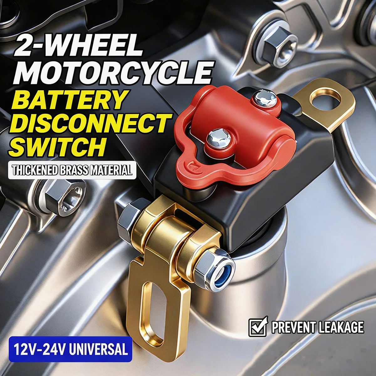 Universal 12V 24V Car Motorcycle Battery Disconnect Switch Thickened Copper Anti Leakage Power Cut Off Protector Hand Tool