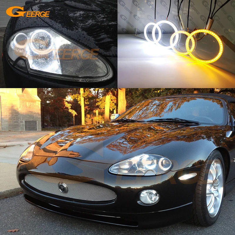 For Jaguar XK 8 XK8 XKR X100 1996-2006 Excellent Ultra Bright SMD LED Angel Eyes Kit Halo Rings Day Light