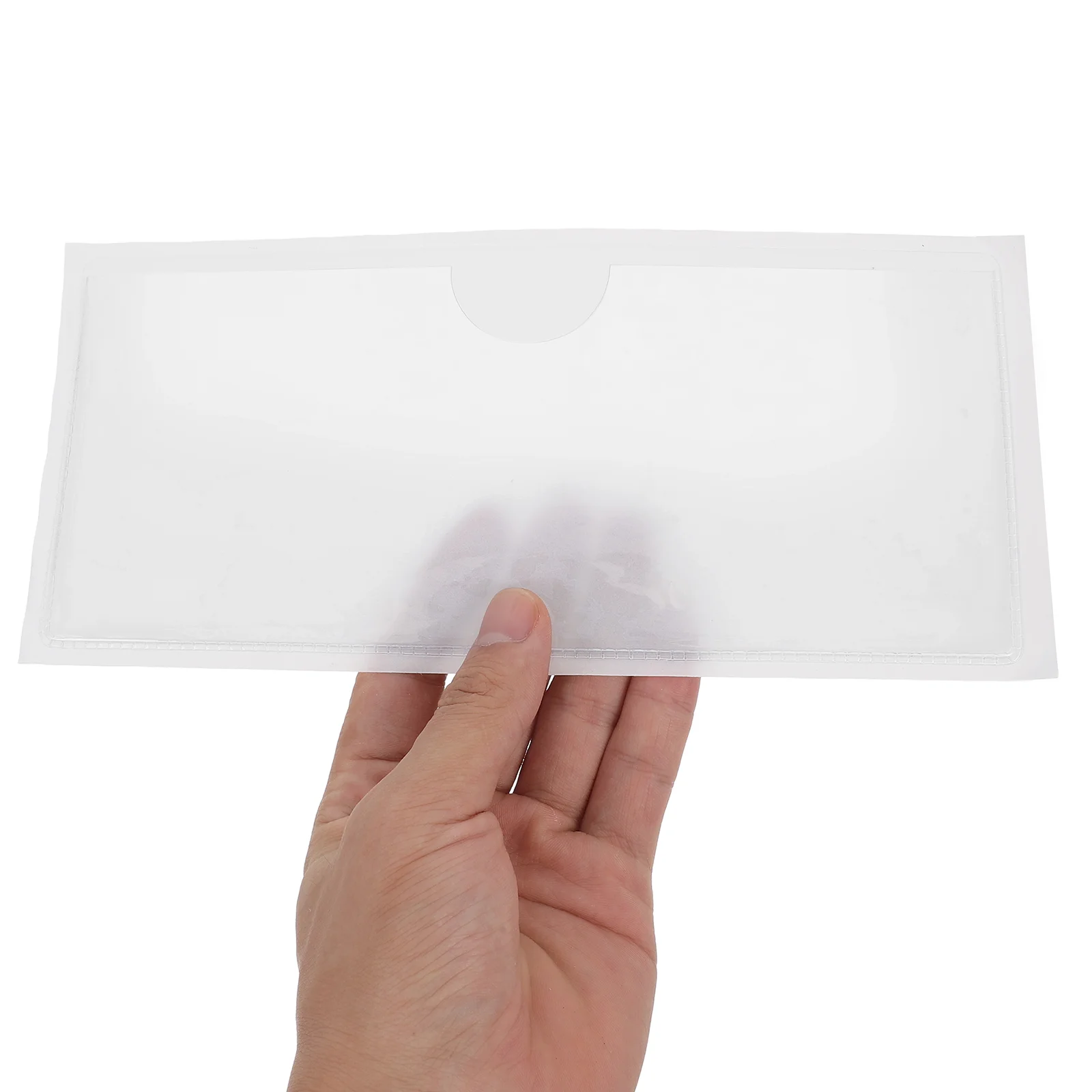 10 Pcs Clear Card Sleeves Transparent Label Bag Permit Holder Soft Rubber Pockets Adhesive Plastic Business Index