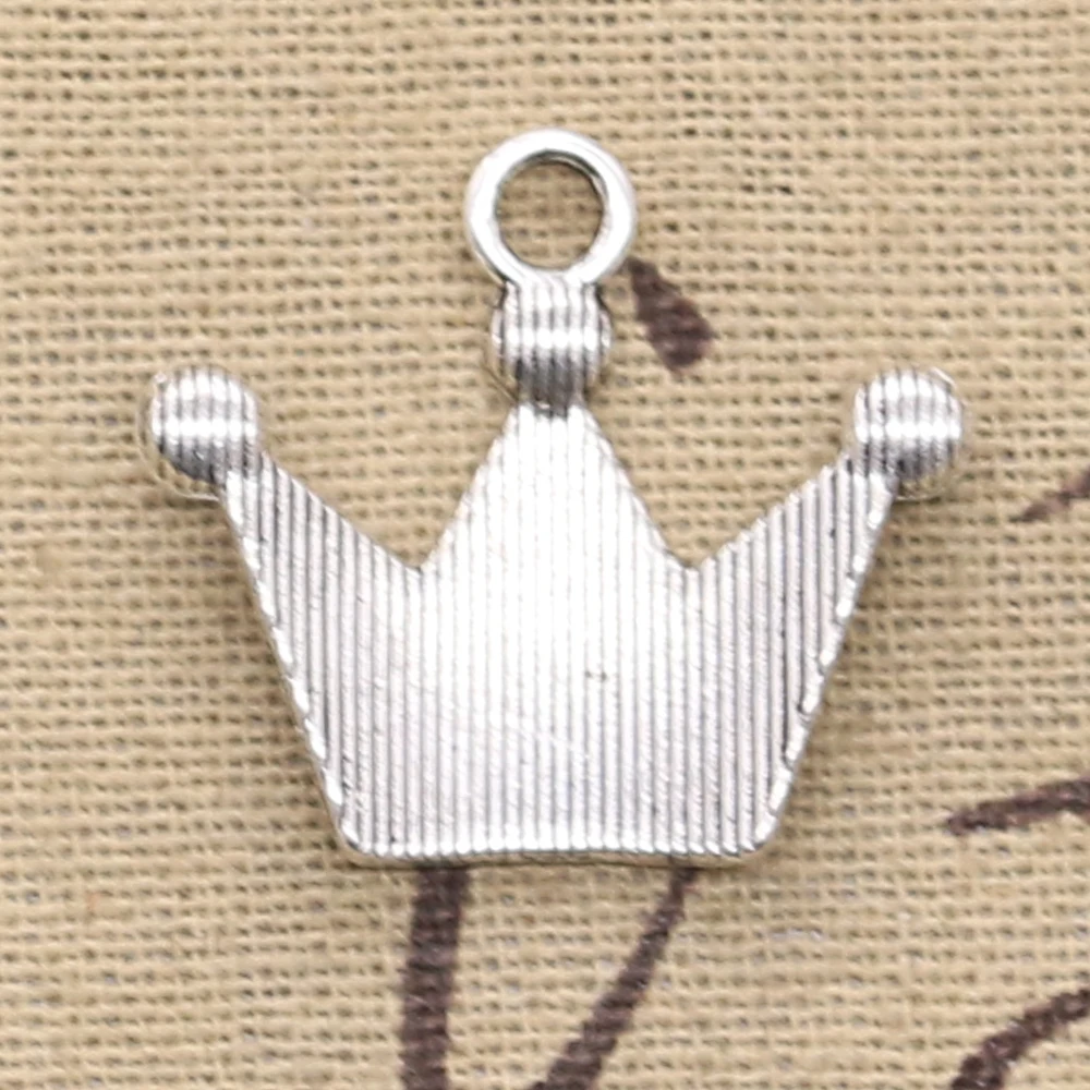 12pcs Charms Crown Princess 25x28mm Antique Silver Color Pendants DIY Crafts Making Findings Handmade Tibetan Jewelry