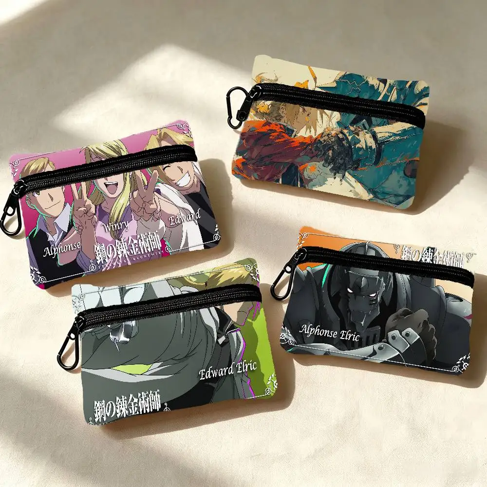 Anime Fullmetal Alchemist Multifunctional Oxford Cloth Small Pouch With Hook Mini Coin Wallet Earbud Storage Bag