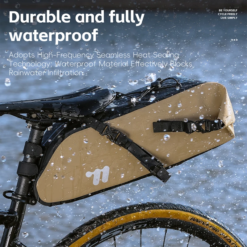 

WEST BIKING Bike Saddle Bag Long-Distance Cycling Tail Bag 7-10L Foldable Under Seat Bike Tail Bag Storage Saddlebags