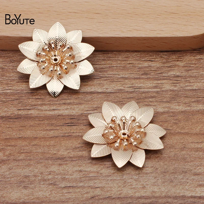 BoYuTe-Matériaux de fleurs en laiton métallique, bijoux faits à la main, accessoires de bricolage exécutifs, 29mm, 20 pièces par lot