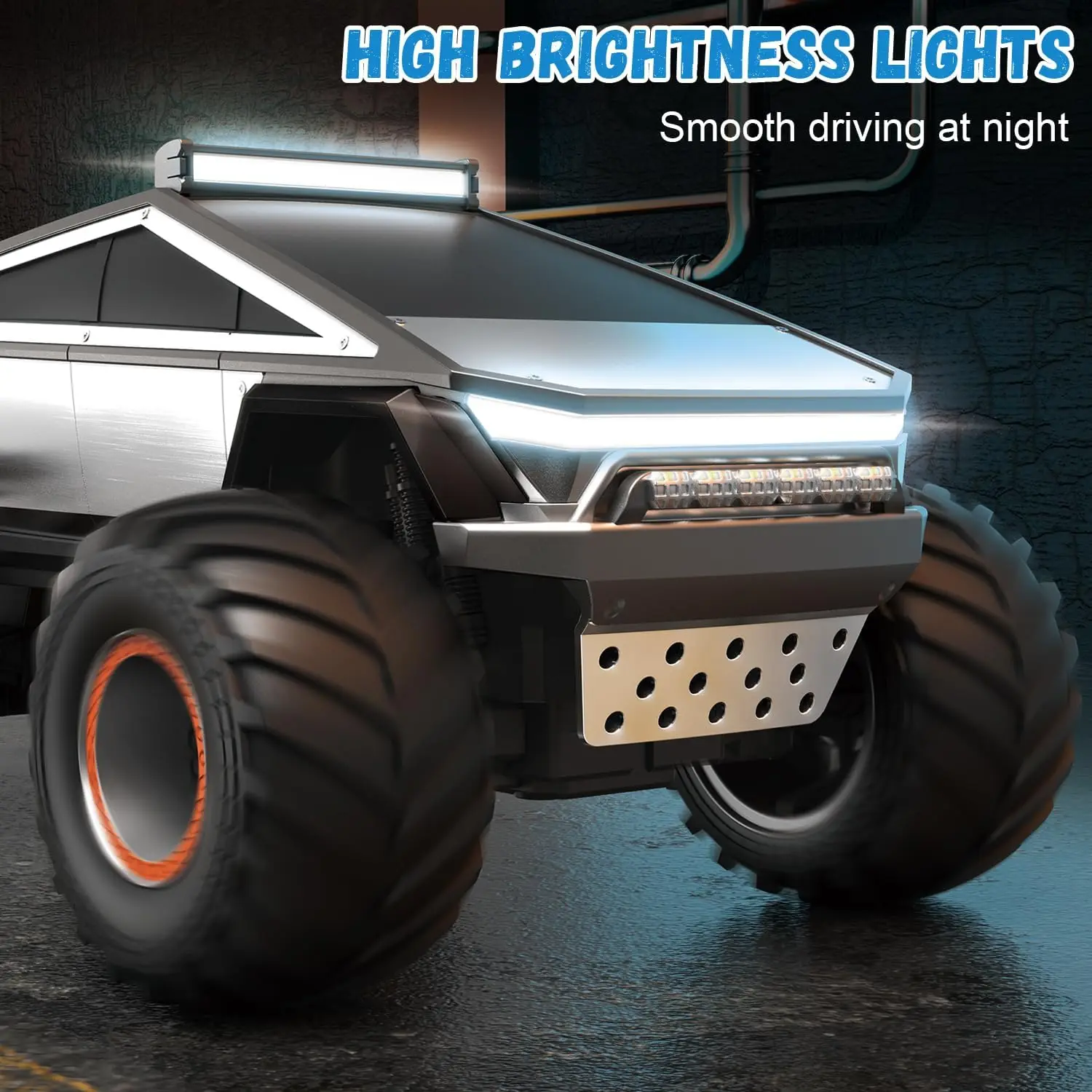 Giocattolo Monster Truck telecomandato con luci LED e musica, veicolo fuoristrada da 2,4 GHz, regalo di Natale perfetto per bambini dai 6 anni in su