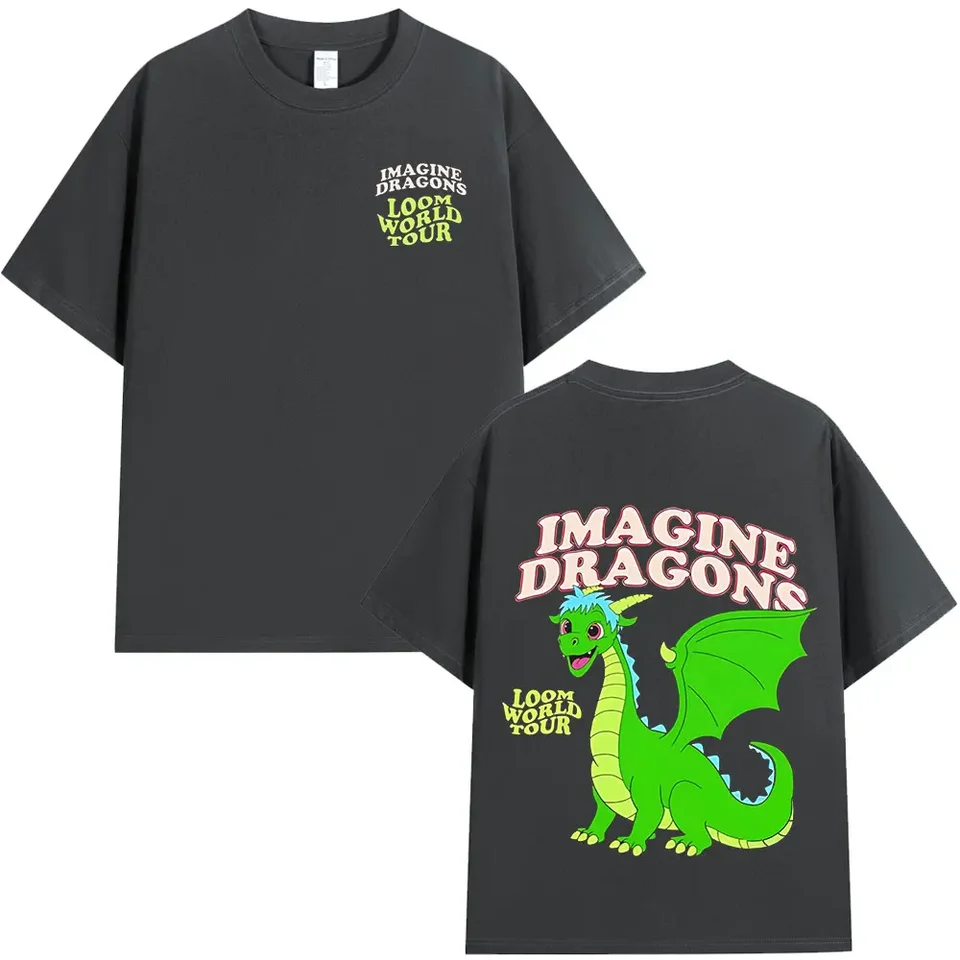 Imagine Dragons Loom World Tour 2024 T Shirt Rock Band Cartoon