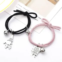 2Pcs/Set Couple Bracelets for Lovers Cute Cartoon Character Paired Magnetic Friendship Bracelet Women Jewelry Best Friend Gifts