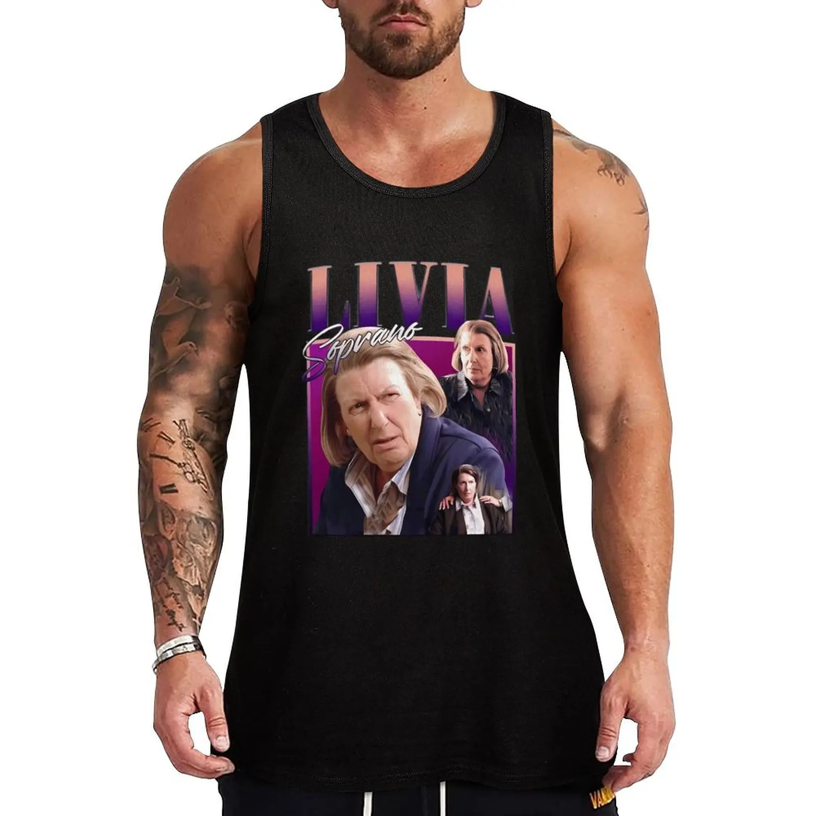 

LIVIA SOPRANO Tank Top muscle t-shirt new in tops & t-shirt bodybuilding men clothes Men's sleeveless gym shirts