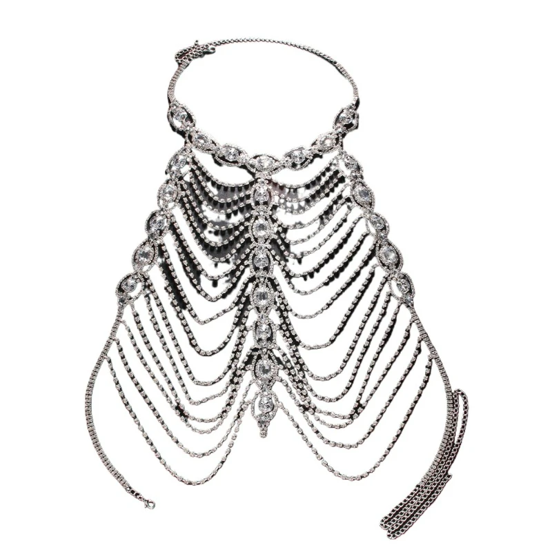 

Новая многослойная цепочка на грудь, модные аксессуары для цепочки для тела со стразами