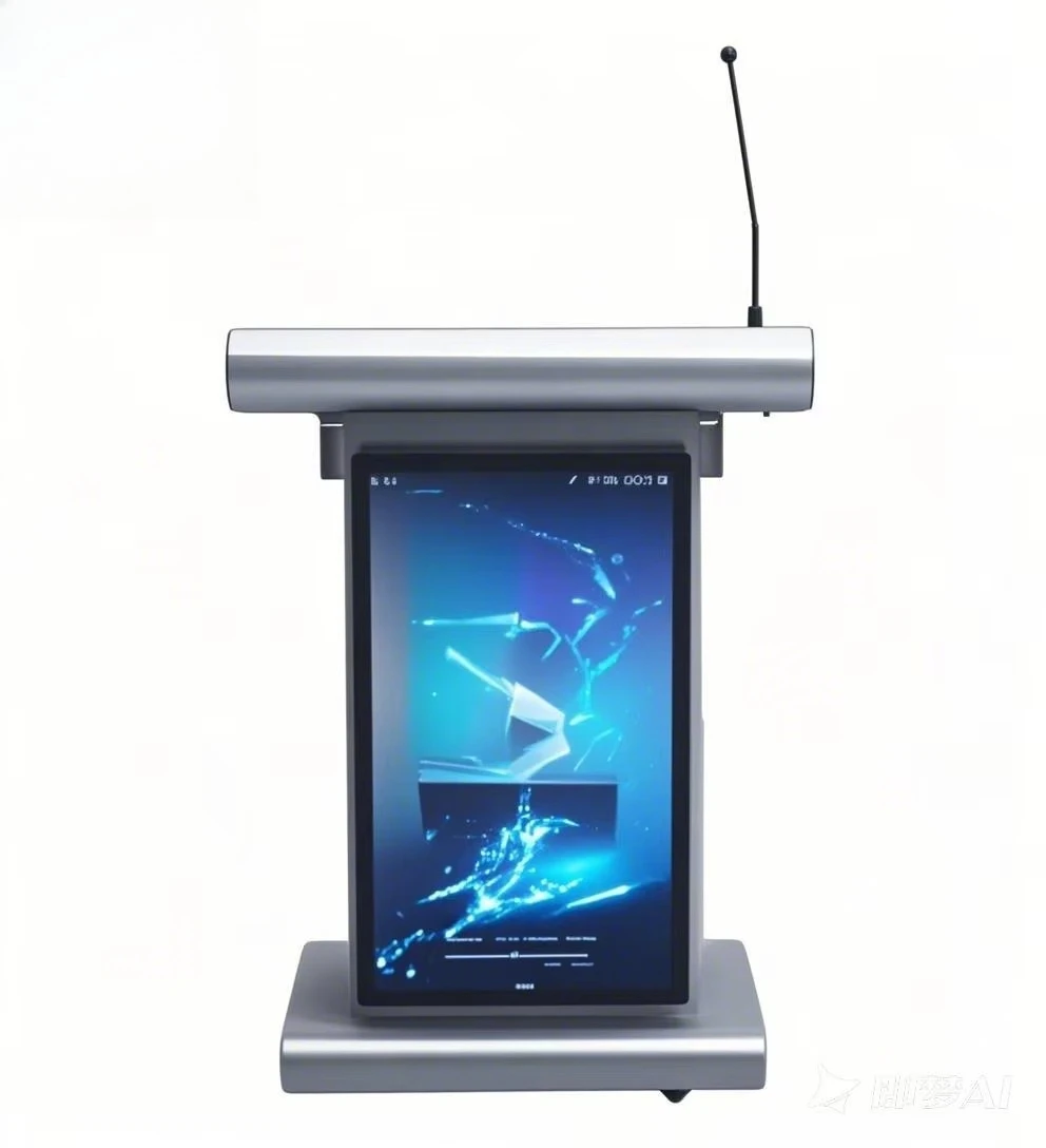 

21.5-Inch Smart Multimedia Podium for Conference and Teaching with Touchscreen and Wireless Charging