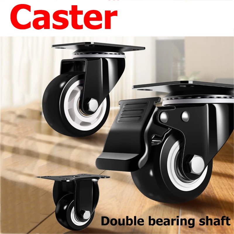 1.5/2/2.5/3/4/5 Inch Furniture Casters Wheels with Silent Brake - 360° Rotating Wheels for Furniture Platform Carts