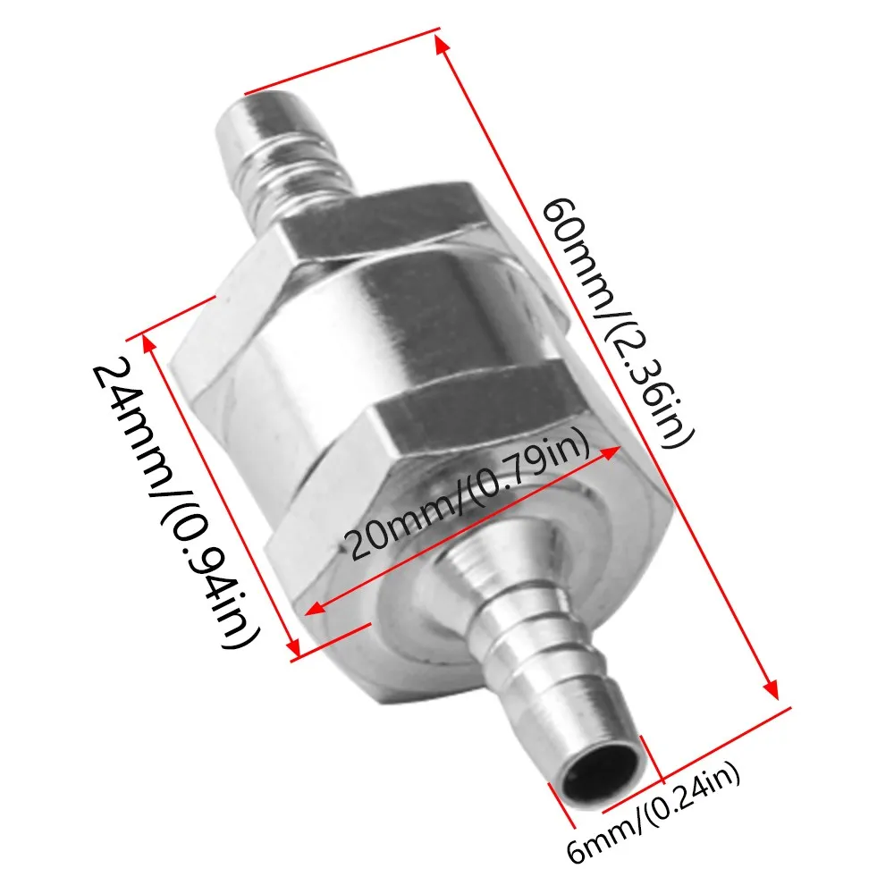 6/8/10/12mm One Way Fuel Non Return Check Valve Diesel Aluminium Alloy For Carburettor Low Pressure Fuel Systems FP-1048A