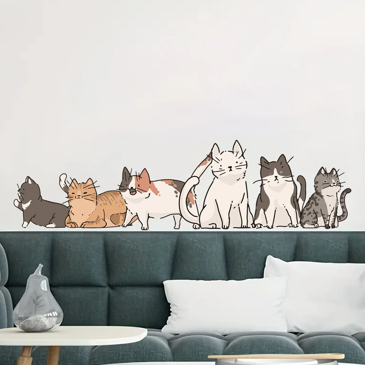 

Cartoon Wall Sticker For Children Cute Little Cat PVC Room Decor Stickers Home Decoration Accessories Self-Adhesive Wallpaper