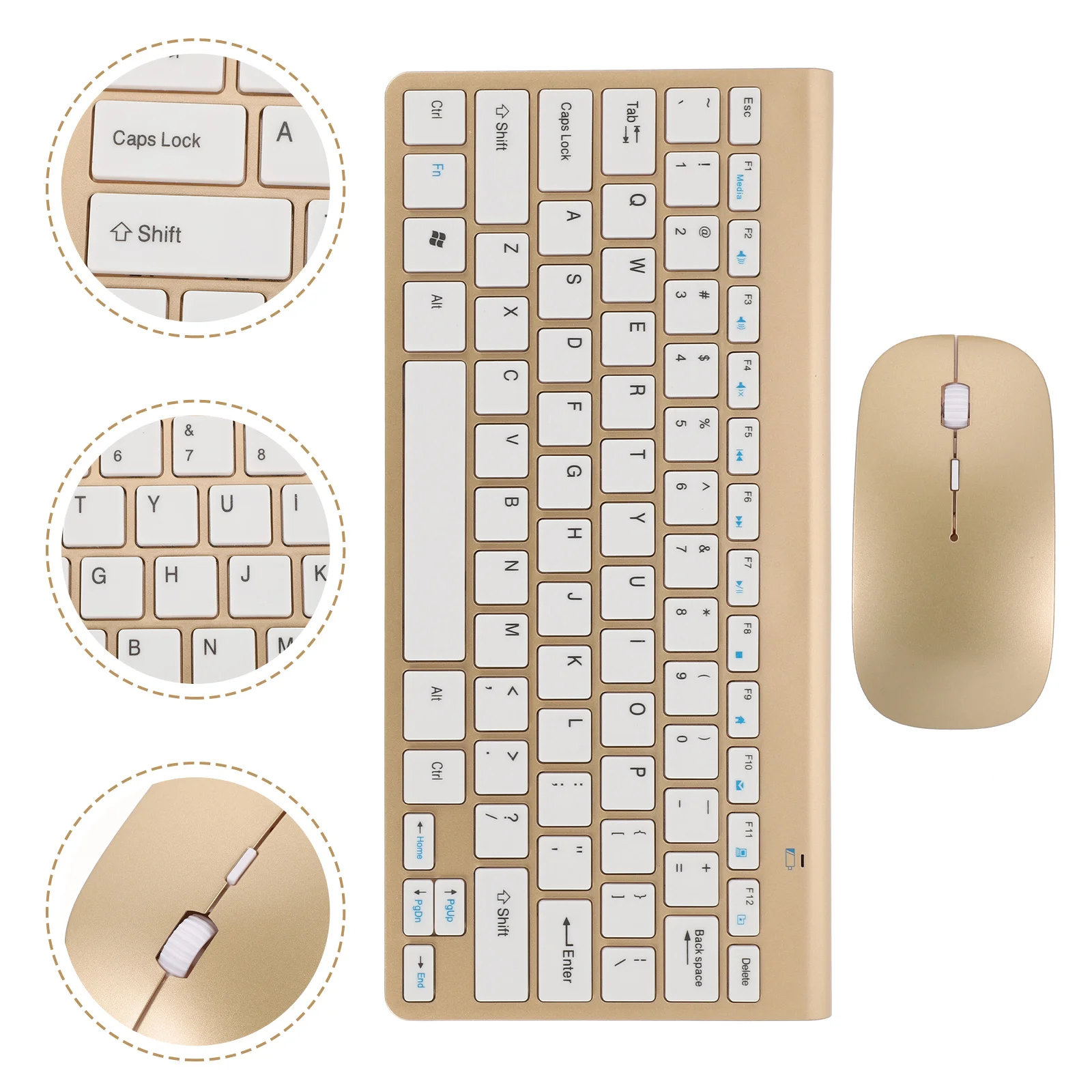 

Wireless Keyboard Mouse Combo Ergonomic Set for Laptop Quiet Simple Plug Play Computer Accessory Space Saving Layout Fast