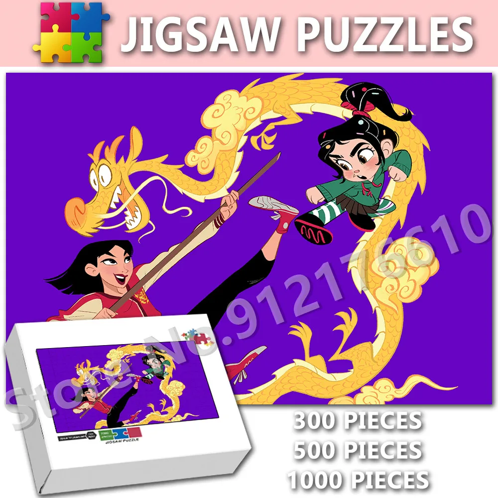 

Ralph Breaks The Internet Disney Jigsaw Puzzle 300/500/1000 Pieces Disney Princess Mulan Cartoon Educational Intellectual Puzzle