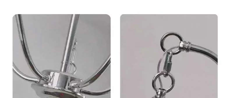 Glass Star E14 Chandelier French Chrome Iron