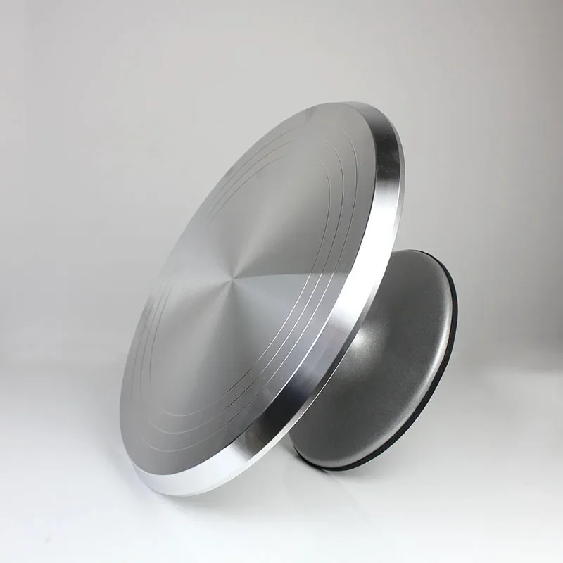 

10/12inch - 360° Rotating Metal Cake Stand Tiered-Rustproof Commercial Pastry Rack for Bakery / Coffee Shop